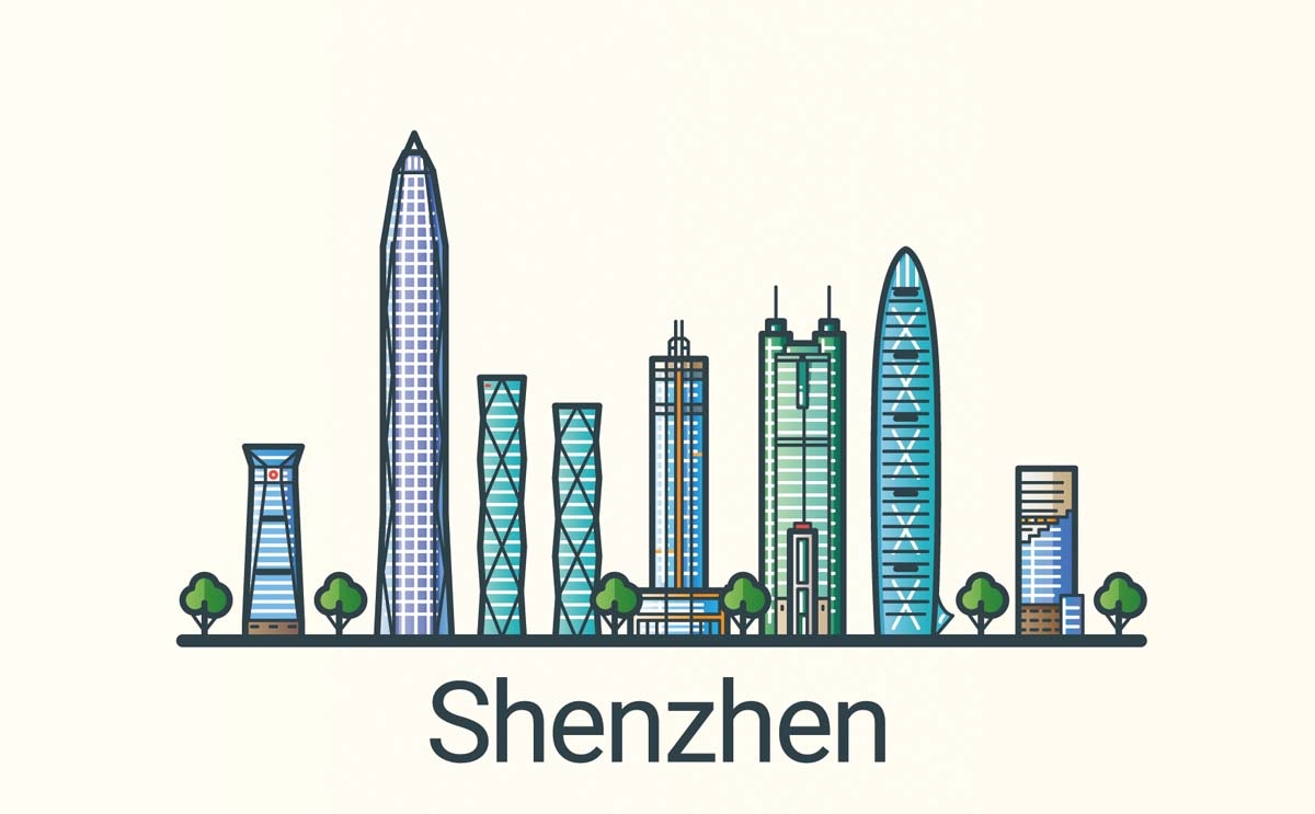 深圳城市建筑剪影插画线稿平面海报素材 (5)