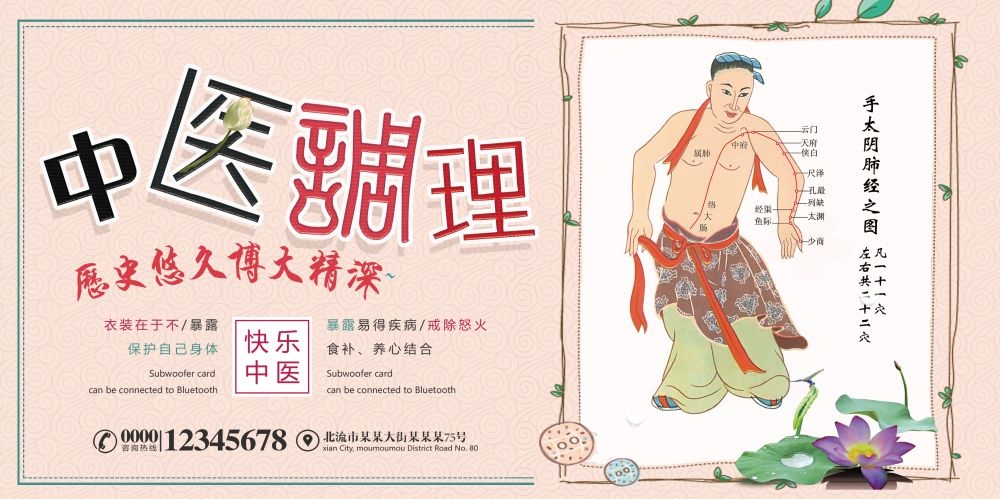 中药养生保健针灸理疗医院药房中医文化宣传挂画海报展板素材