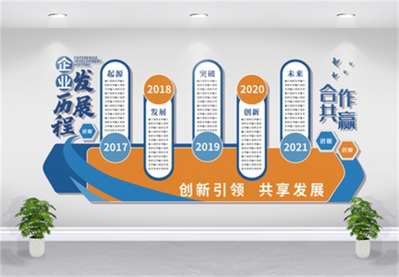 企业文化形象墙模板公司历程创意宣传栏设计AI展板素材11