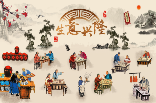 饭店餐厅家的味道家乡味复古壁画贴画装饰画PS设计素材3