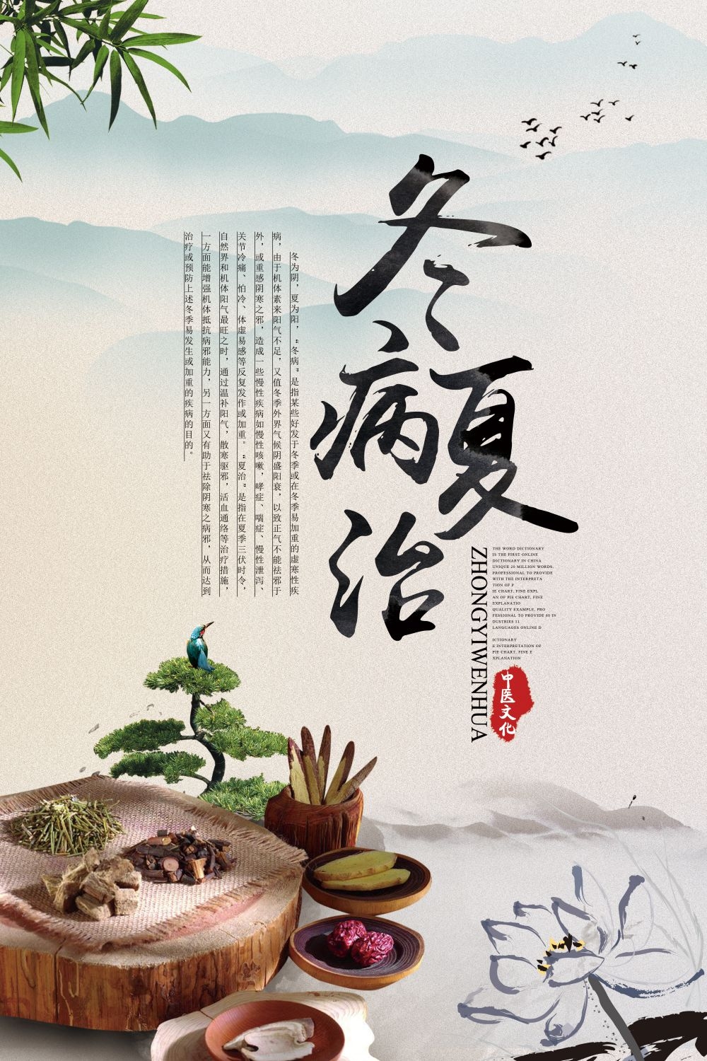 中药养生保健针灸理疗医院药房中医文化宣传挂画海报展板素材