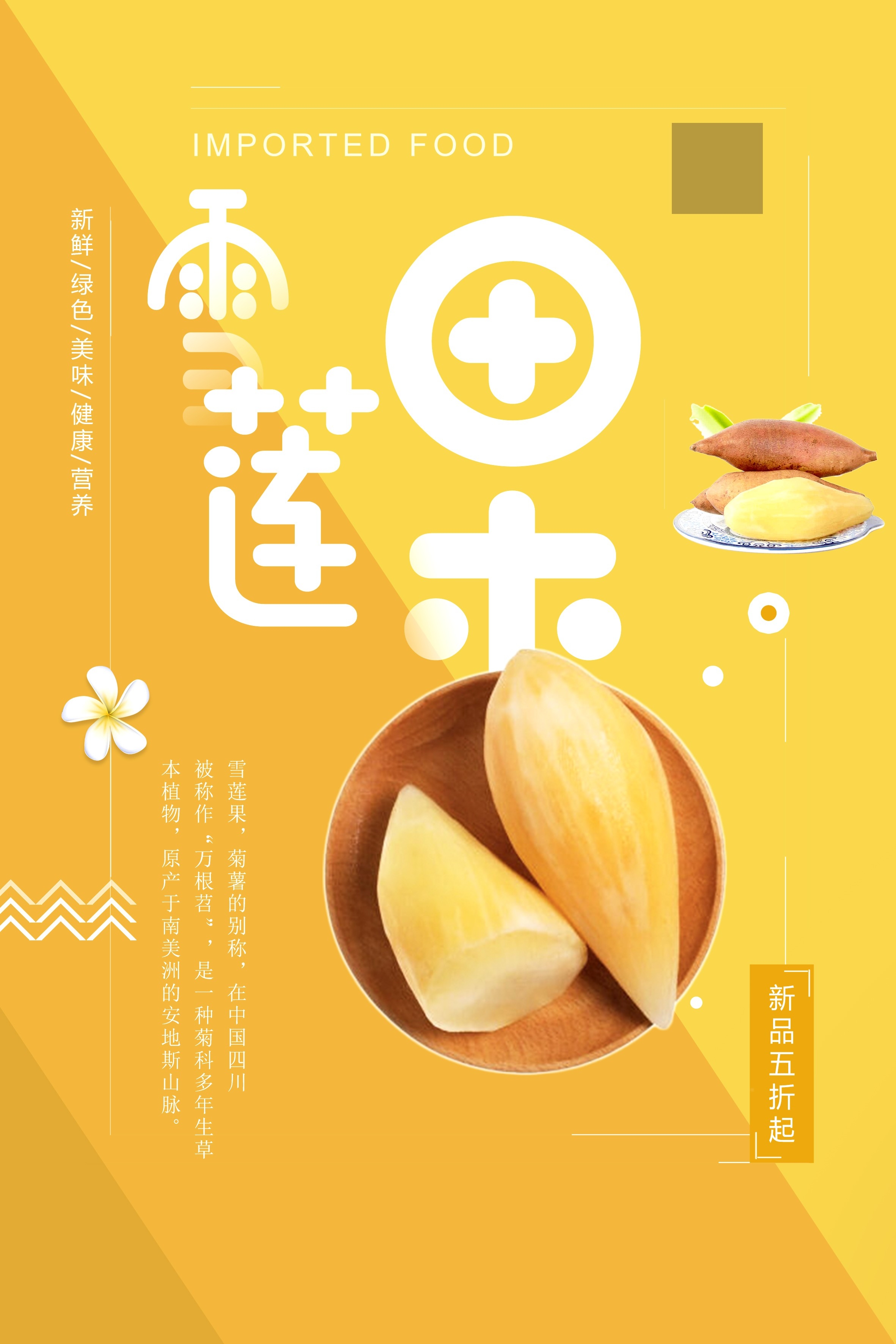 餐饮美食PSD海报模板天山雪莲雪莲果果蔬促销宣传单广告设计素2