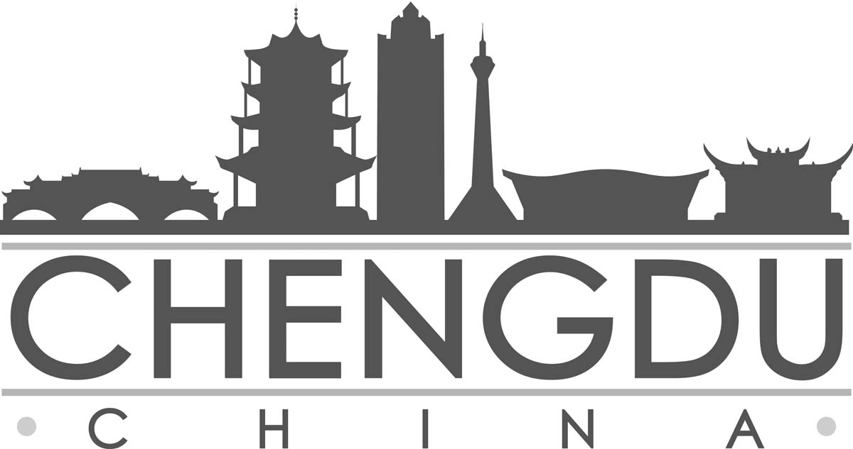 成都城市建筑剪影插画线稿平面海报素材
