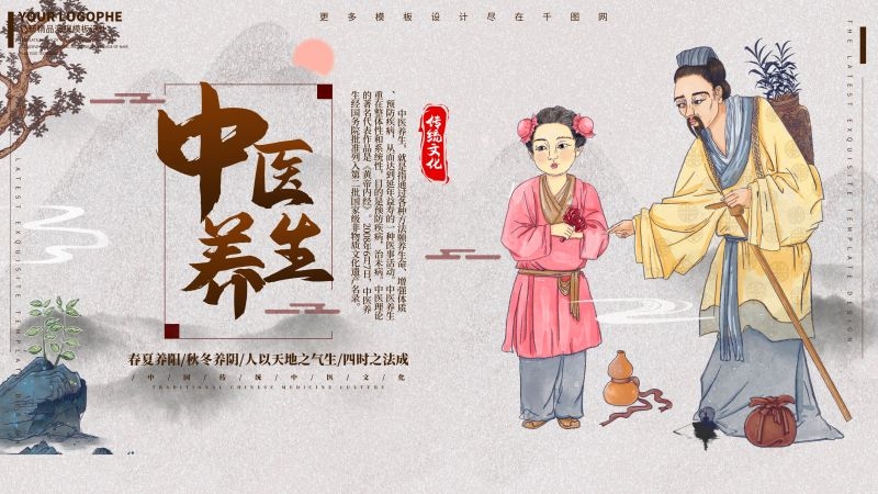 中医养生传统文化健康中国风宣传海报展板