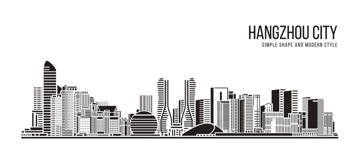 杭州城市建筑剪影插画海报素材 (21)