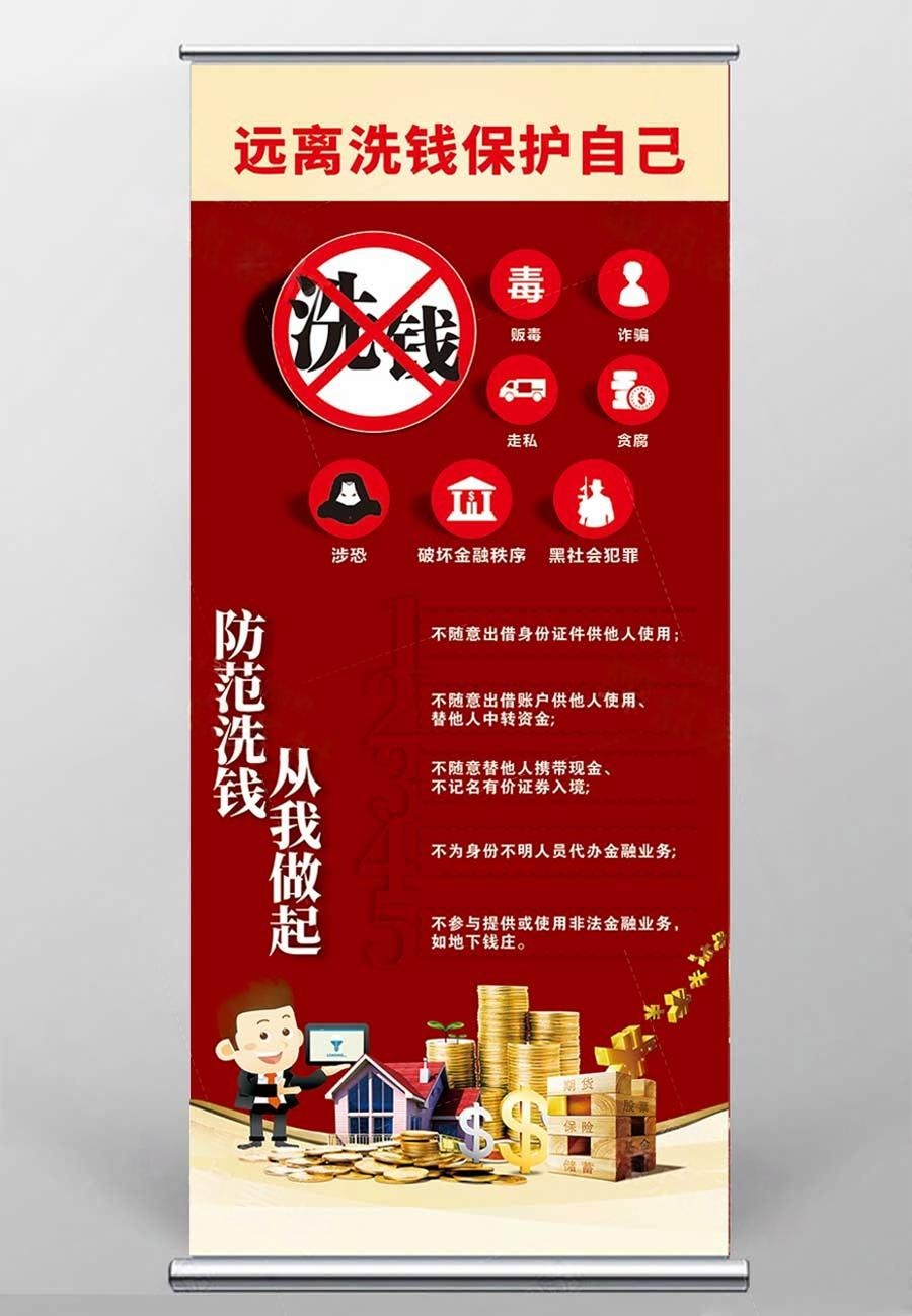 反洗钱防范知识宣传易拉宝展架 (1)