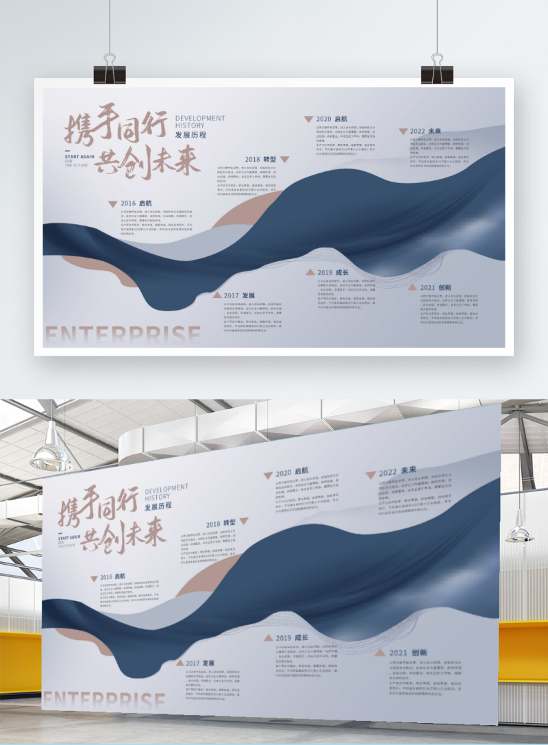 高端企业公司发展历程展板时间轴大事件文化墙10