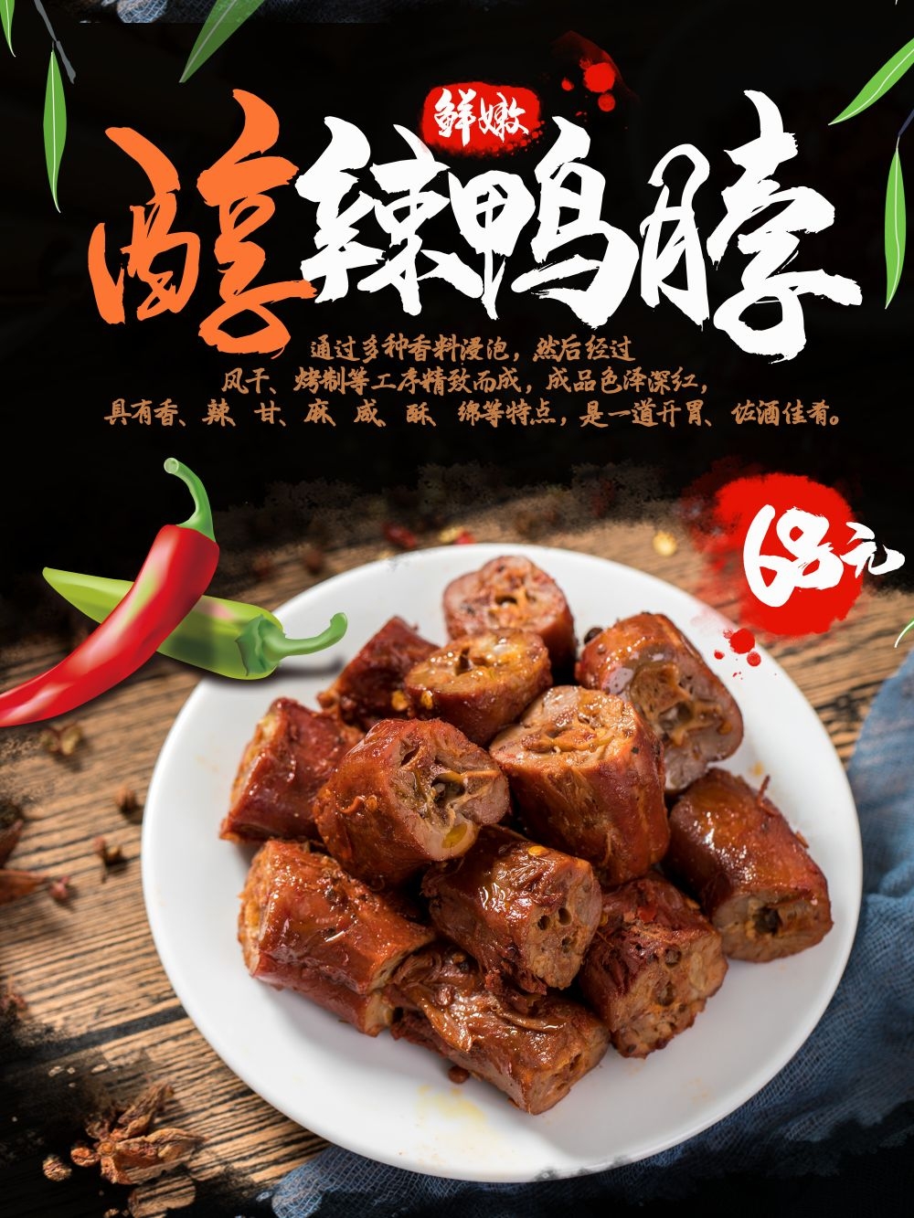 绝味鸭脖促销宣传海报展板素材