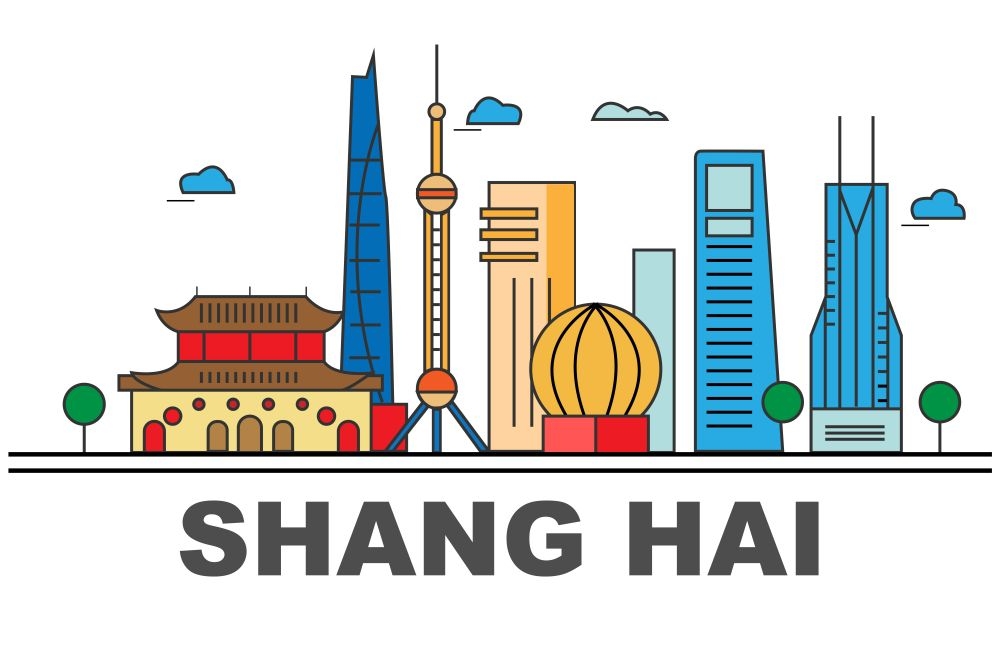 北京城市建筑剪影插画线稿平面海报素材