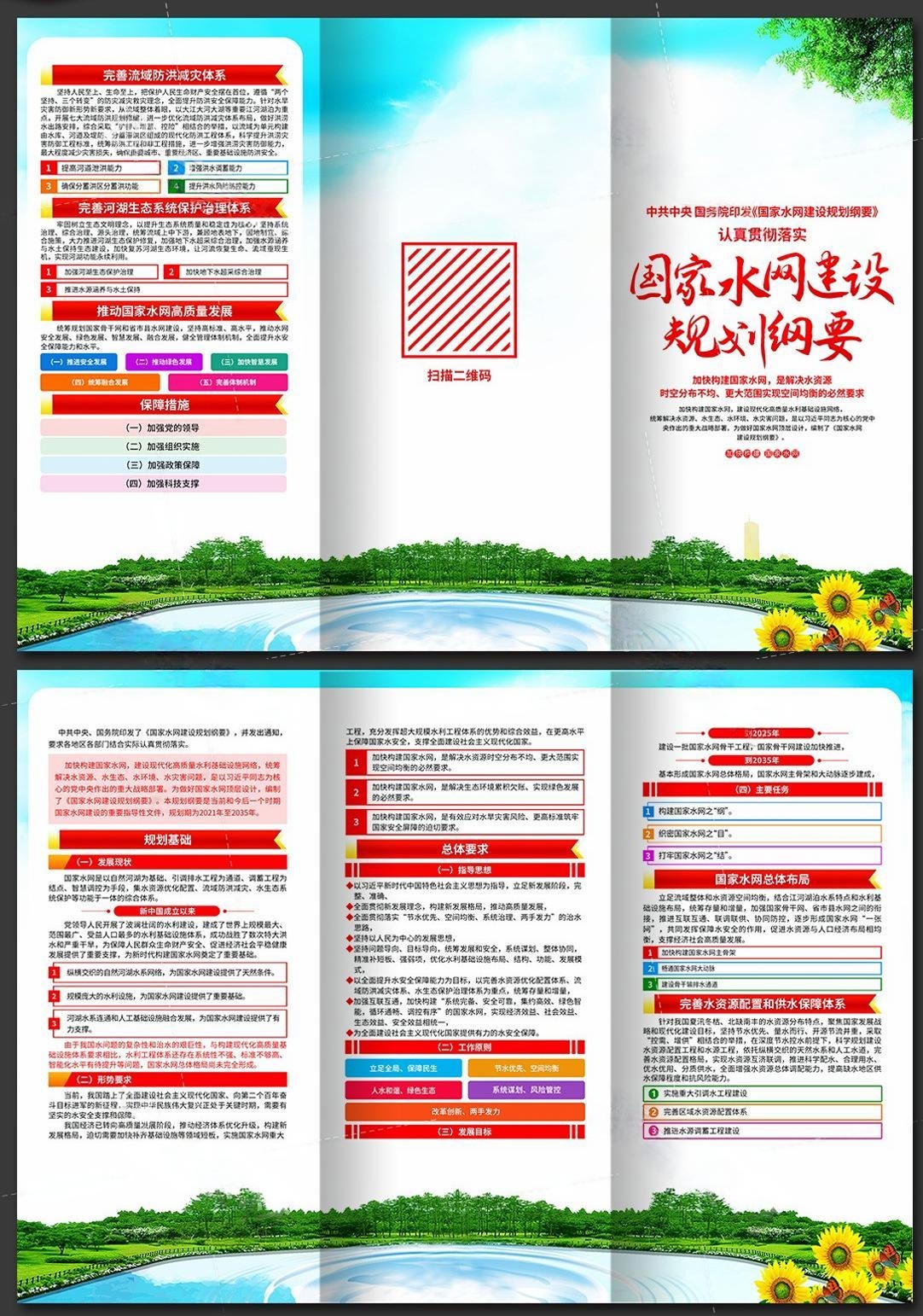 国家水网建设规划纲要三折页PSD素材2