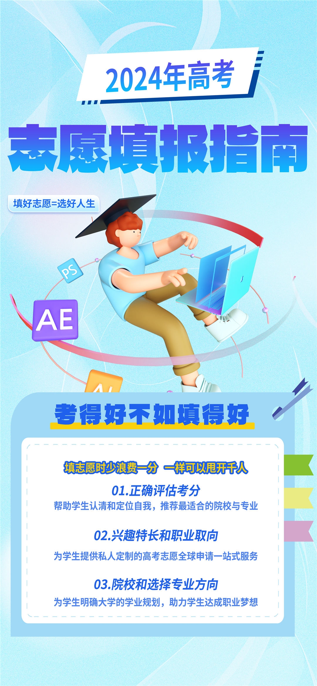 高考志愿填报服务指南活动宣传海报模板PSD分层设计素材15