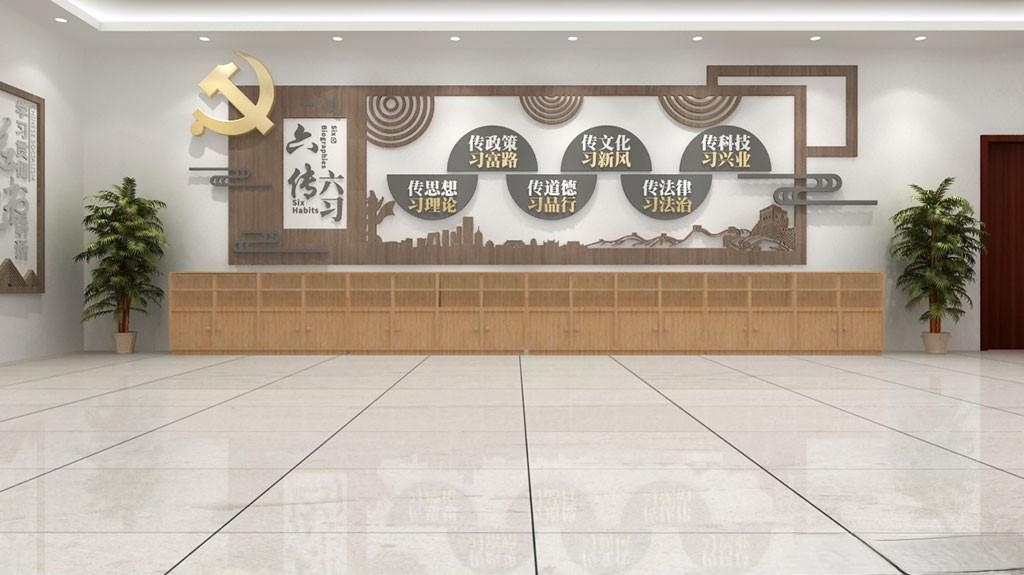 六传六习党建文化墙设计模板