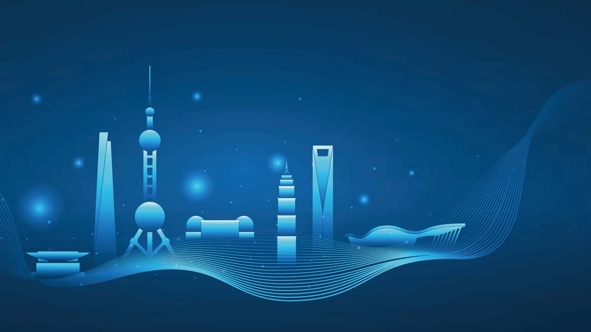 上海城市建筑剪影插画线稿平面海报素材 (33)