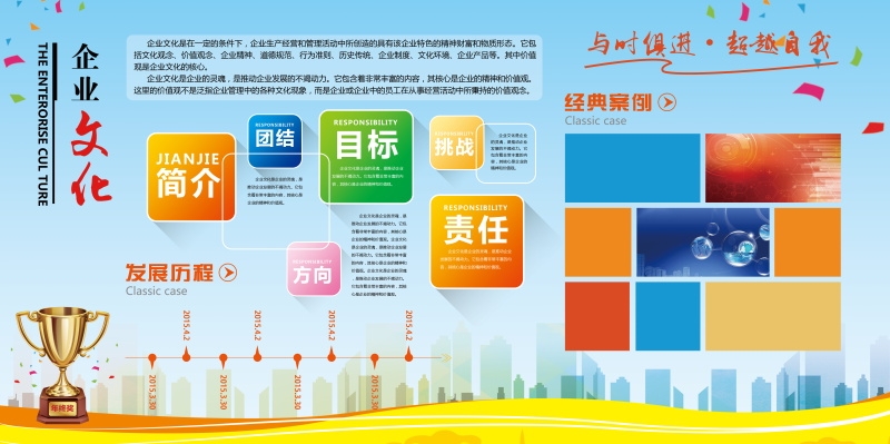 企业文化形象墙模板公司历程创意宣传栏喷绘设计PSD展板素材30