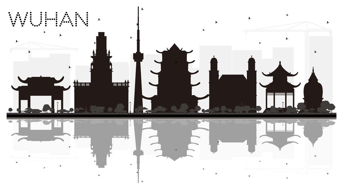 国潮武汉城市建筑线稿插画平面海报素材 (6)