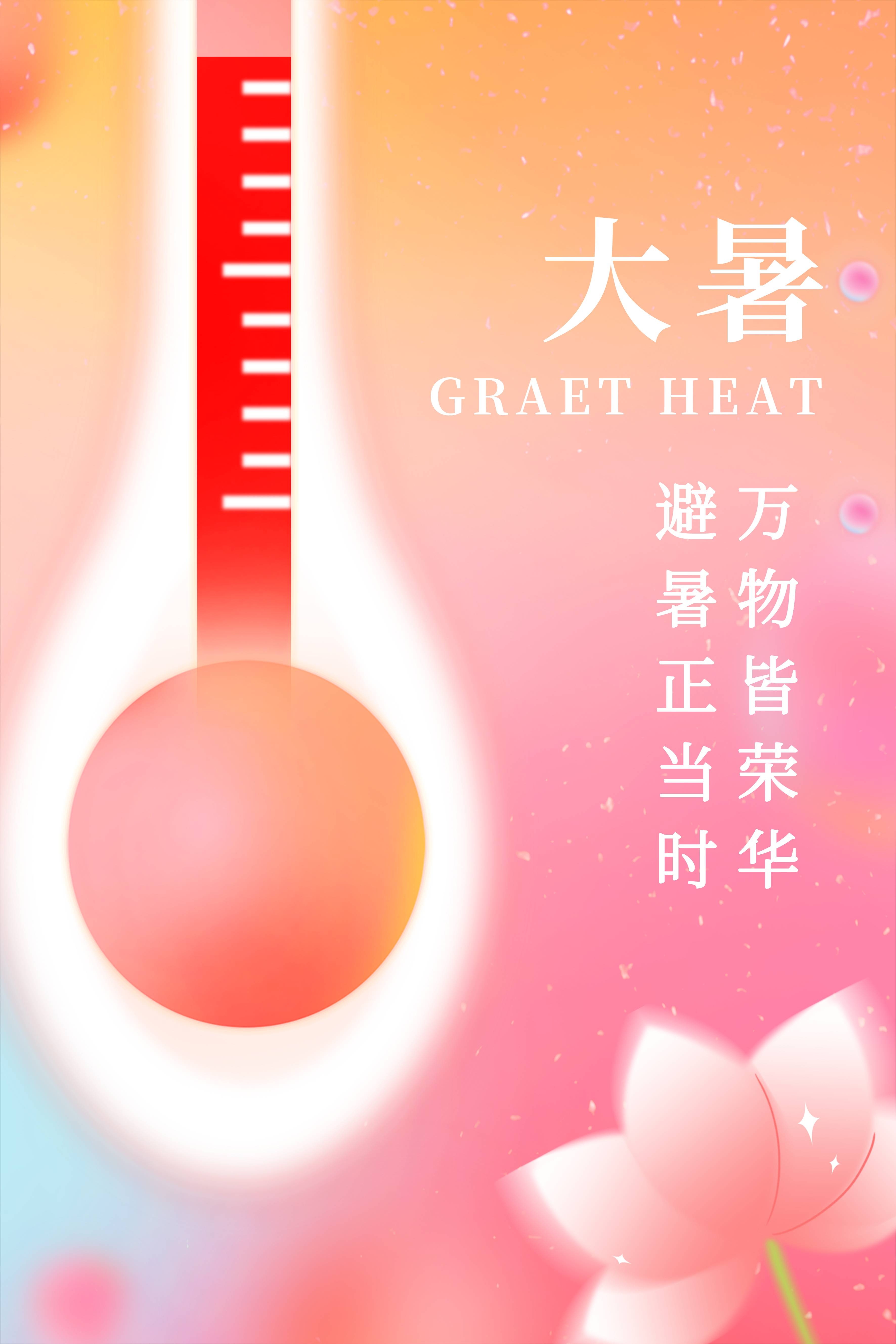 24节气二十四大暑节气夏日简约传统活动宣传海报素材PSD设计95