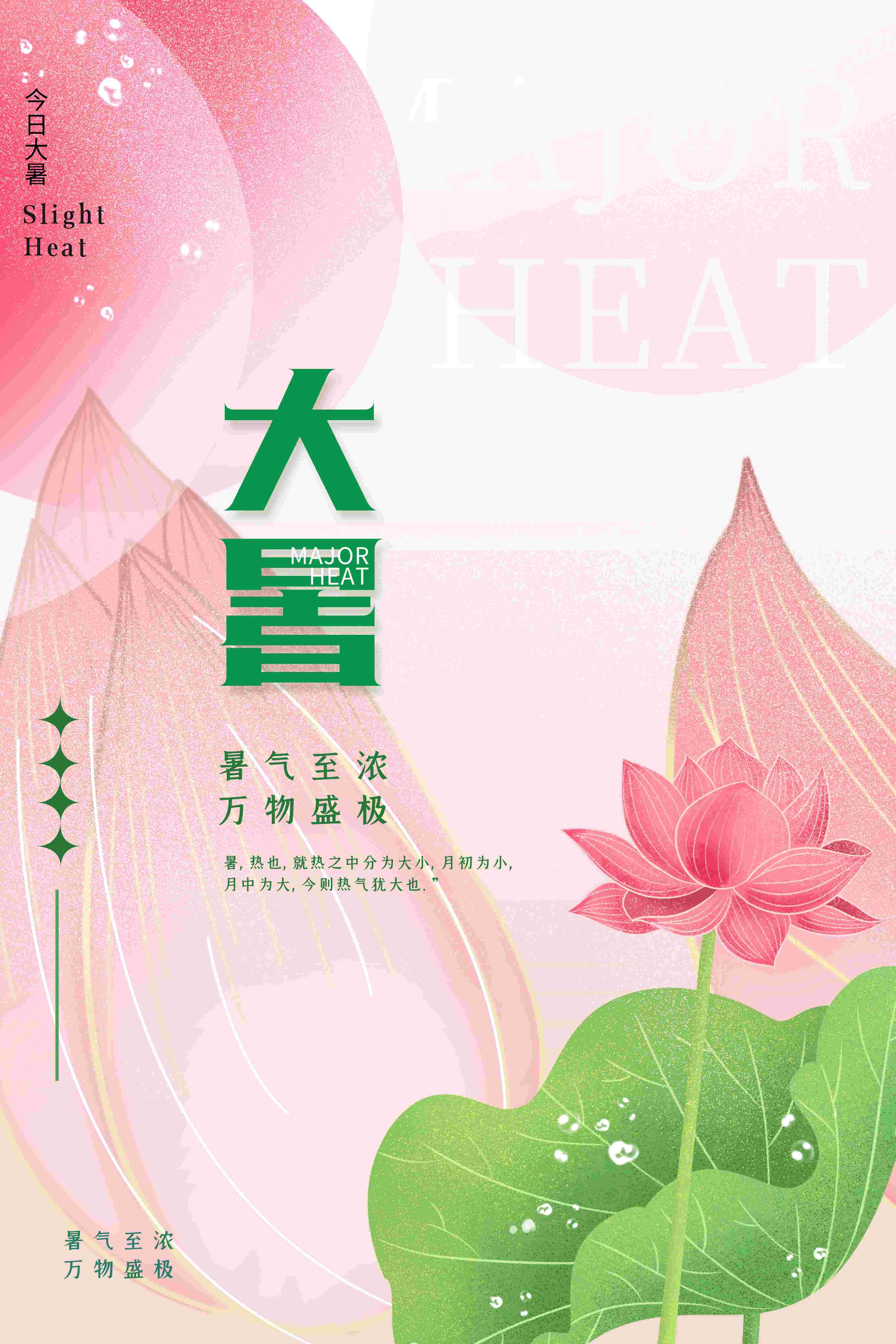 24节气二十四大暑节气夏日简约传统活动宣传海报素材PSD设计59