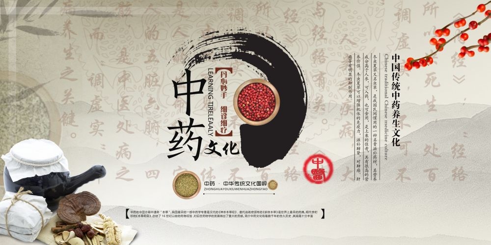 中药养生保健针灸理疗医院药房中医文化宣传挂画海报展板素材