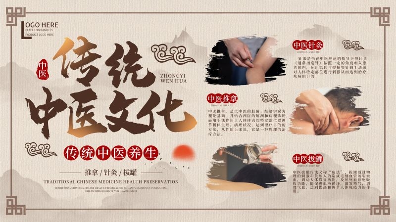 中医养生传统文化健康中国风宣传海报展板