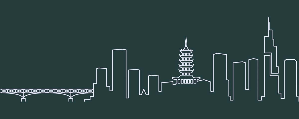 南京城市建筑剪影插画线稿平面海报素材 (9)