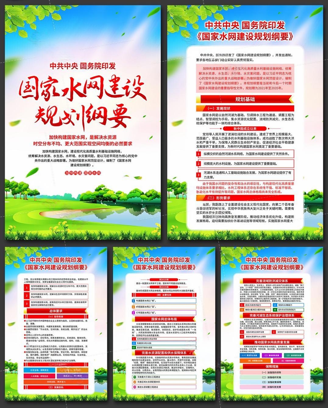 国家水网建设规划纲要挂画海报套图PSD素材2