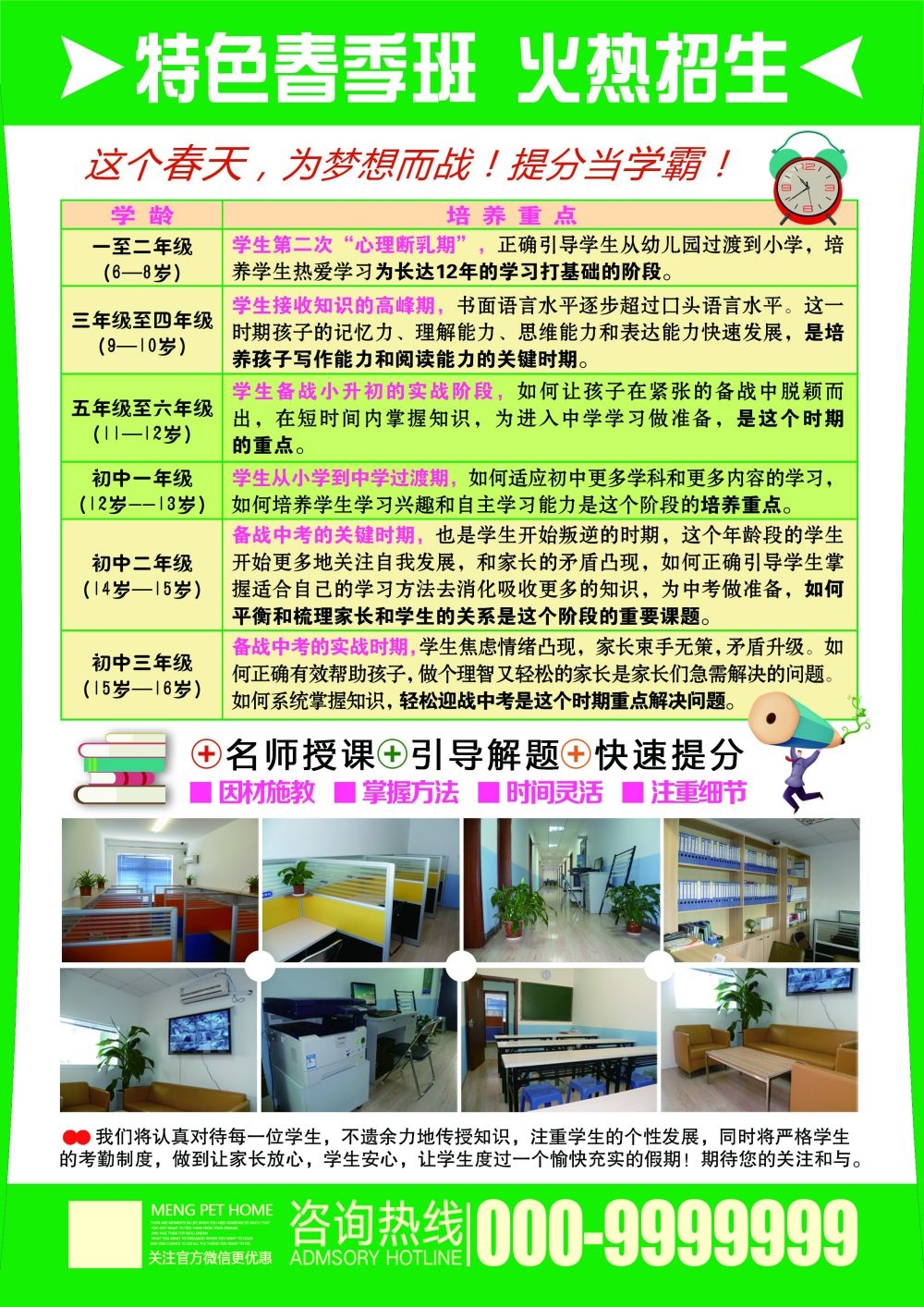 开学季春季招生培训促销宣传单教育培训海报模板