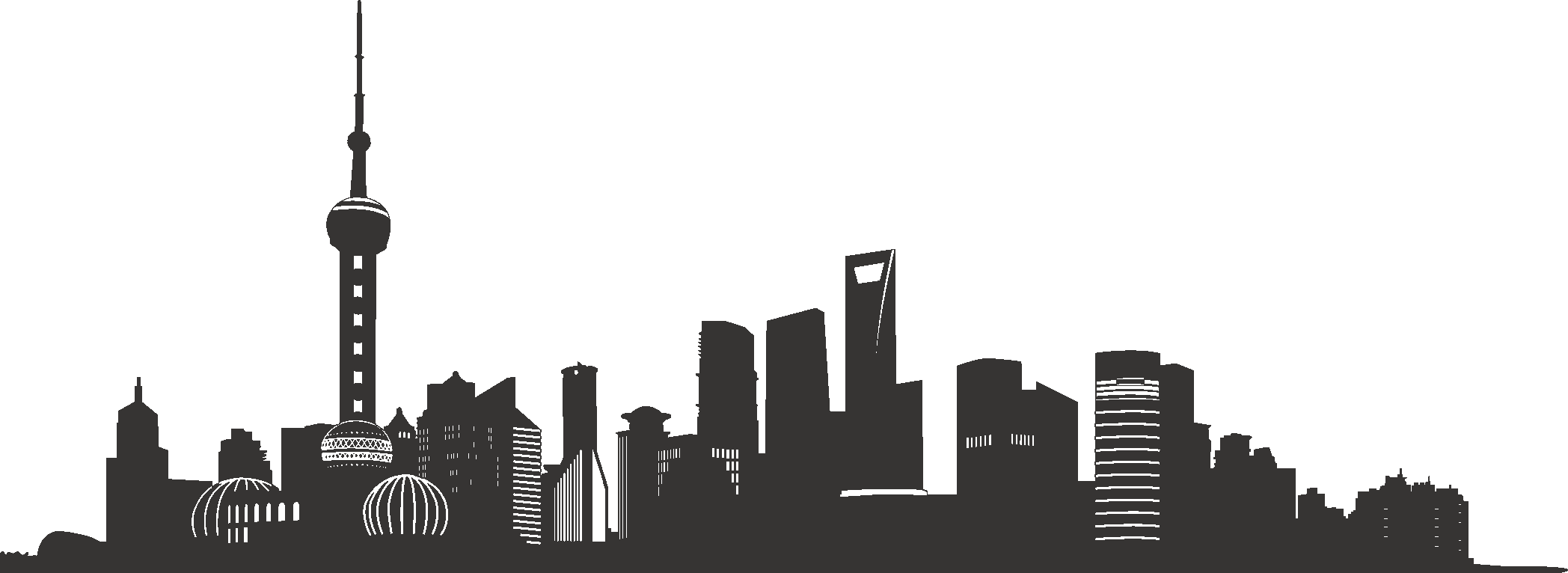 城市剪影PNG免抠元素