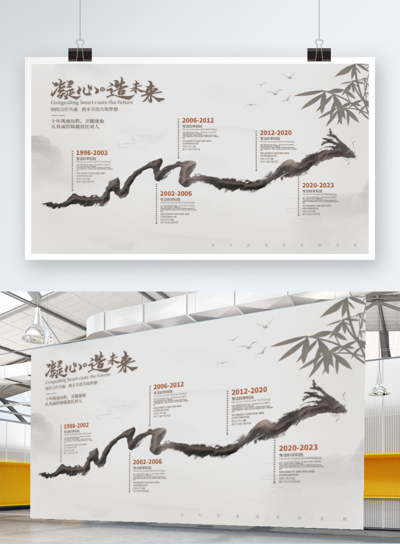 高端企业公司发展历程展板时间轴大事件文化墙6