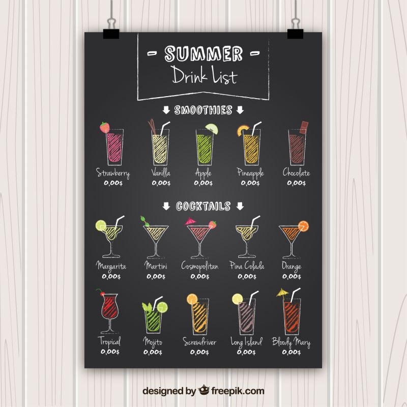 酒店西餐厅菜单酒水单价目表菜谱模板37