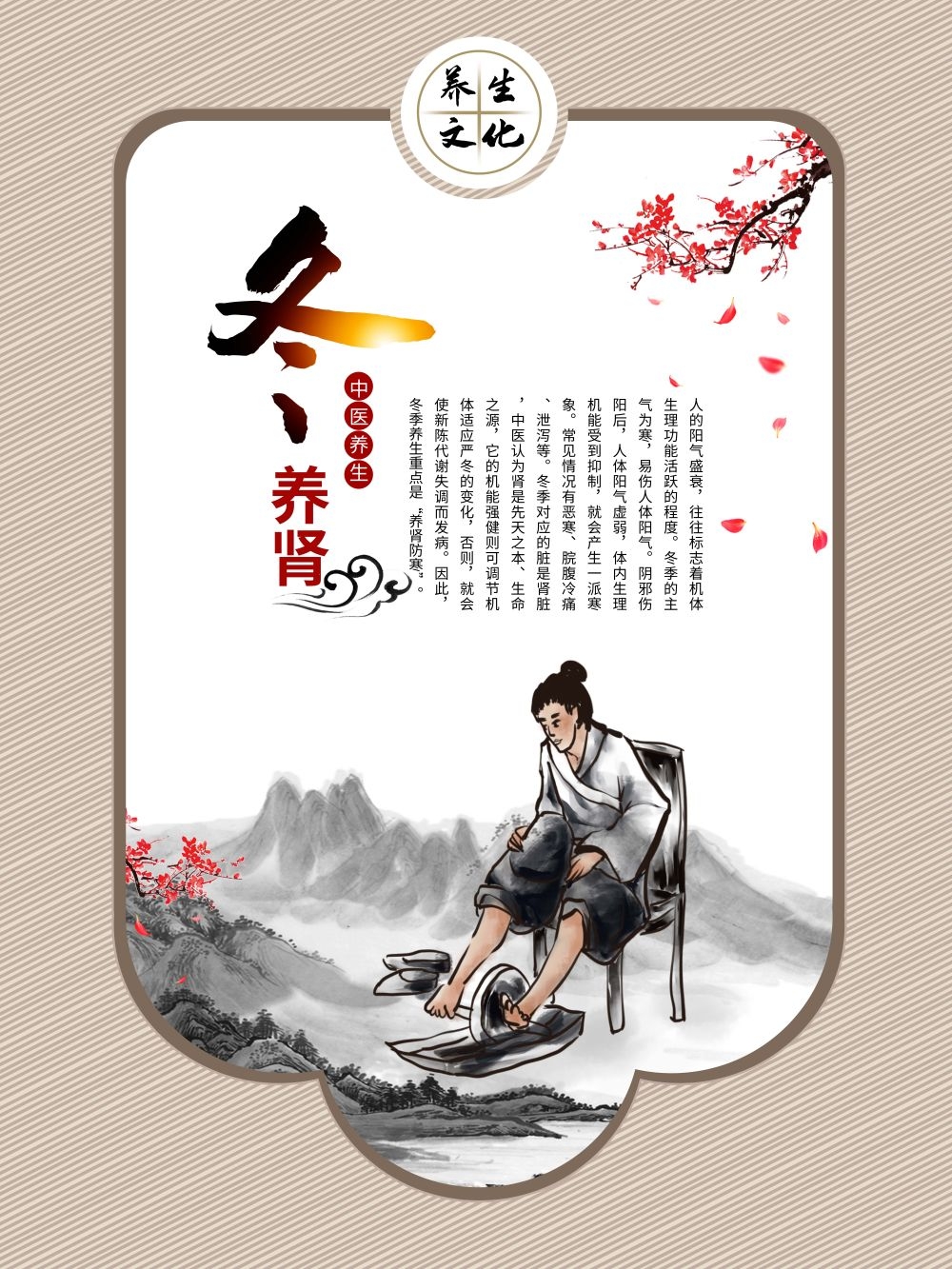 中国风中医四季春夏秋冬养生文化宣传海报PSD挂画 (4)
