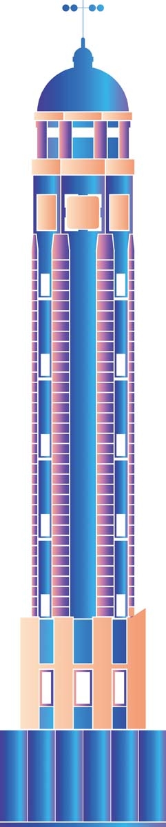 重庆城市建筑剪影插画线稿平面海报素材