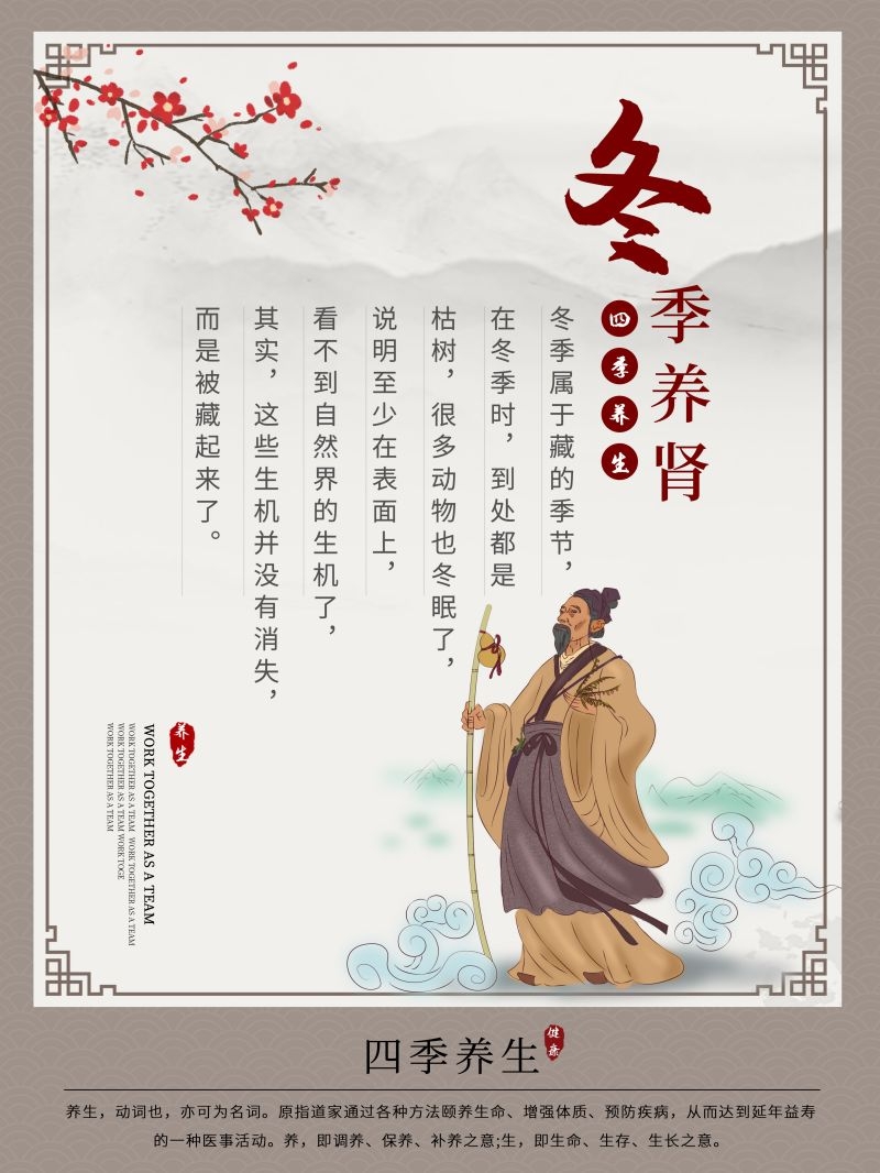 中国风中医四季春夏秋冬养生文化宣传海报PSD挂画