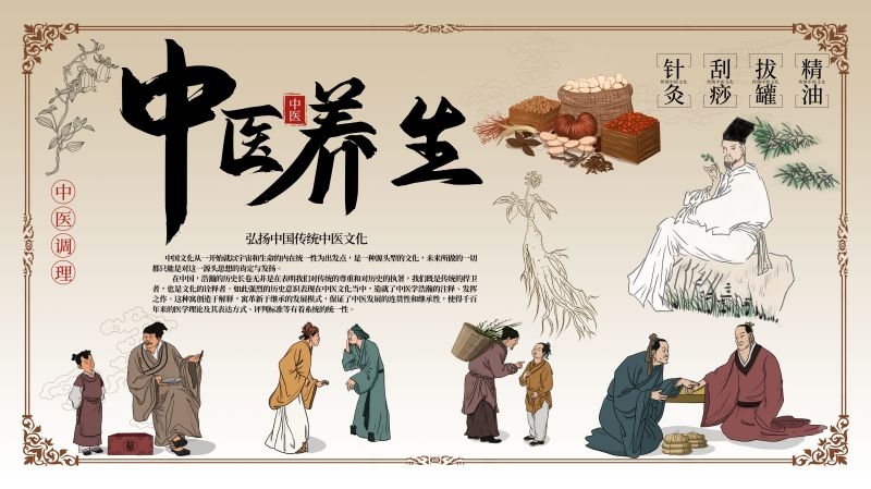 中医养生传统文化健康中国风宣传海报展板