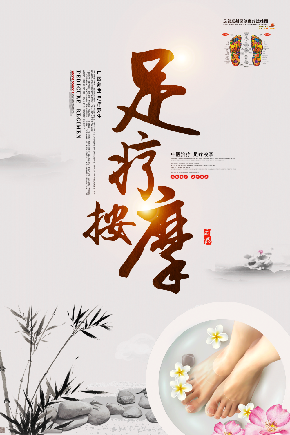 中医养生道馆足疗足浴养生壁画海报 (15)