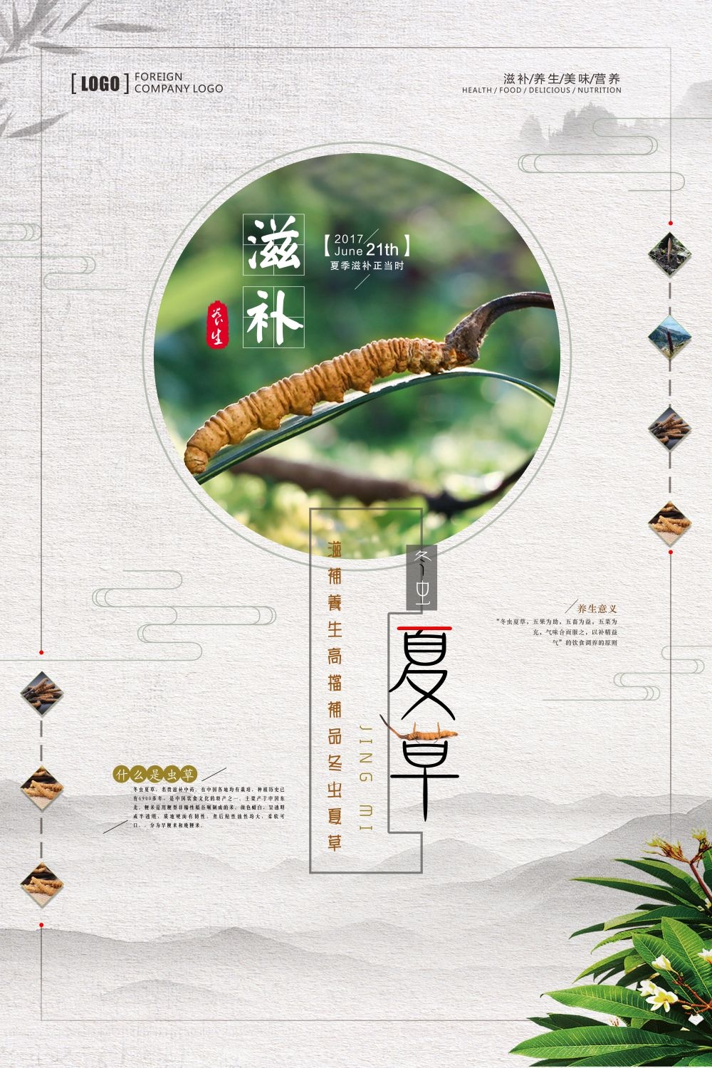 中药养生保健针灸理疗医院药房中医文化宣传挂画海报展板素材