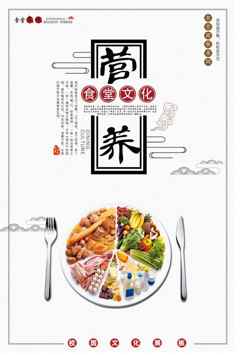 食堂餐馆饭店节约粮食光盘行动文化标语宣传海报展板模板 (37)