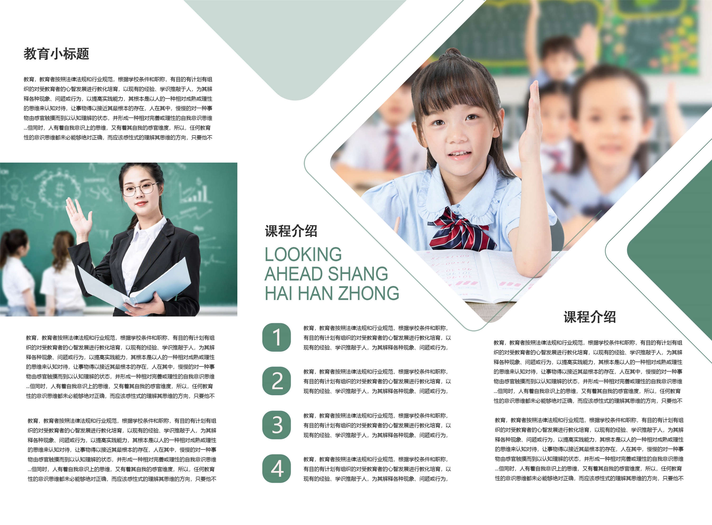 幼儿园中小学大学教师理念学院招生简章三折页18