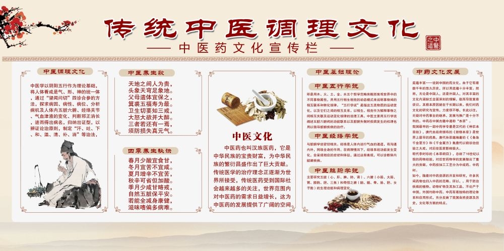 中药养生保健针灸理疗医院药房中医文化宣传挂画海报展板素材 (45)