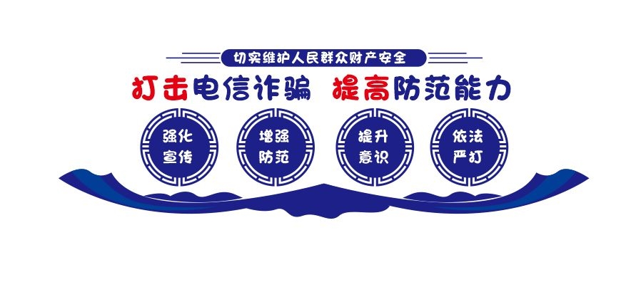 网络安全预防诈骗打击电信诈骗宣传文化墙CDR设计素材源文件5