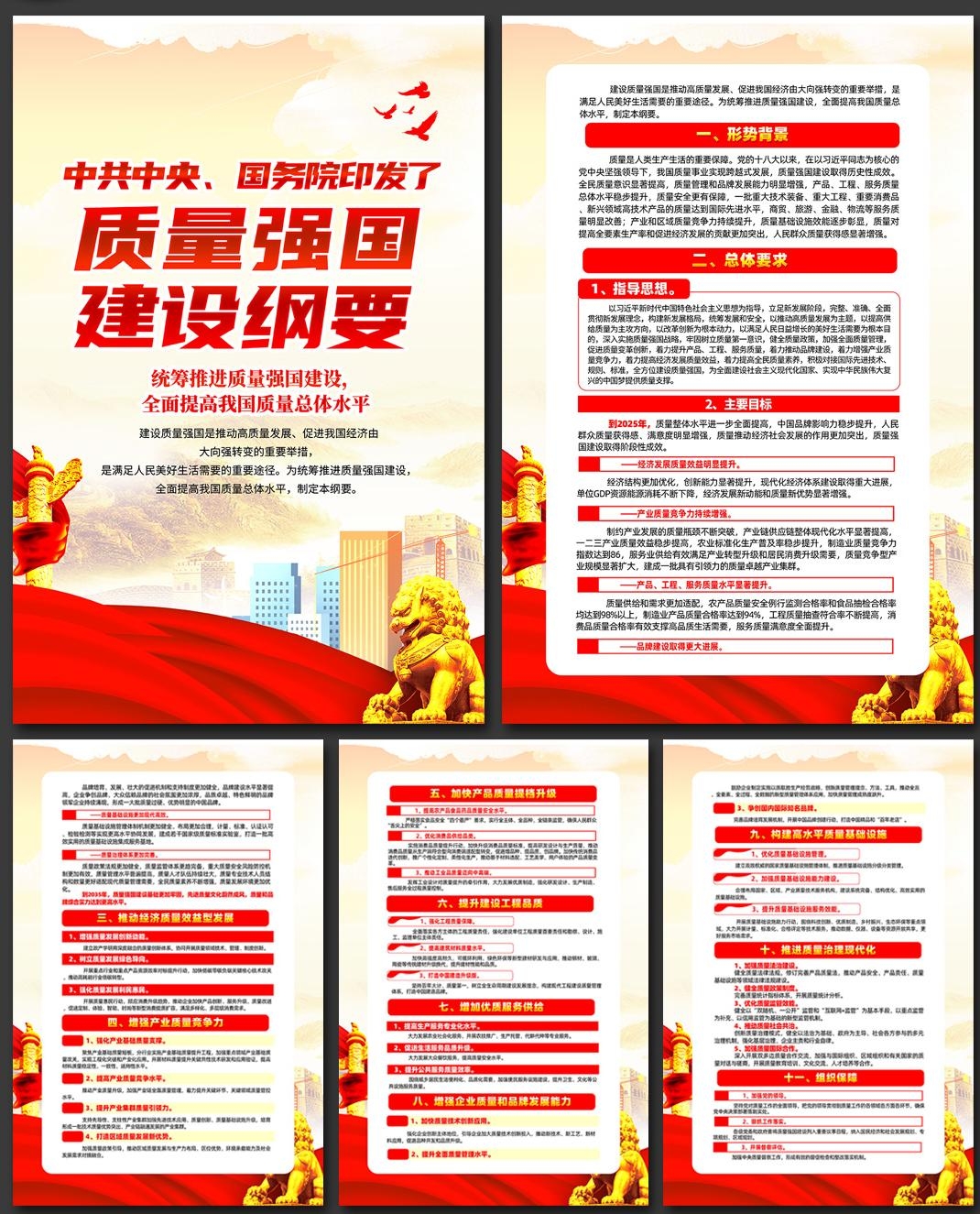 一图读懂质量强国建设纲要挂画海报psd设计素材1