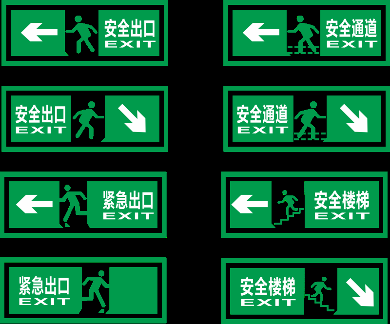 紧急安全出口通道图标志标识导示牌10