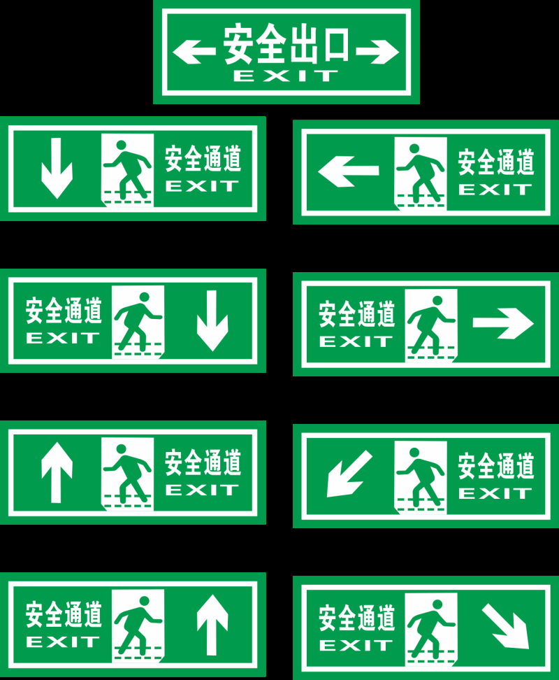 紧急安全出口通道图标志标识导示牌5