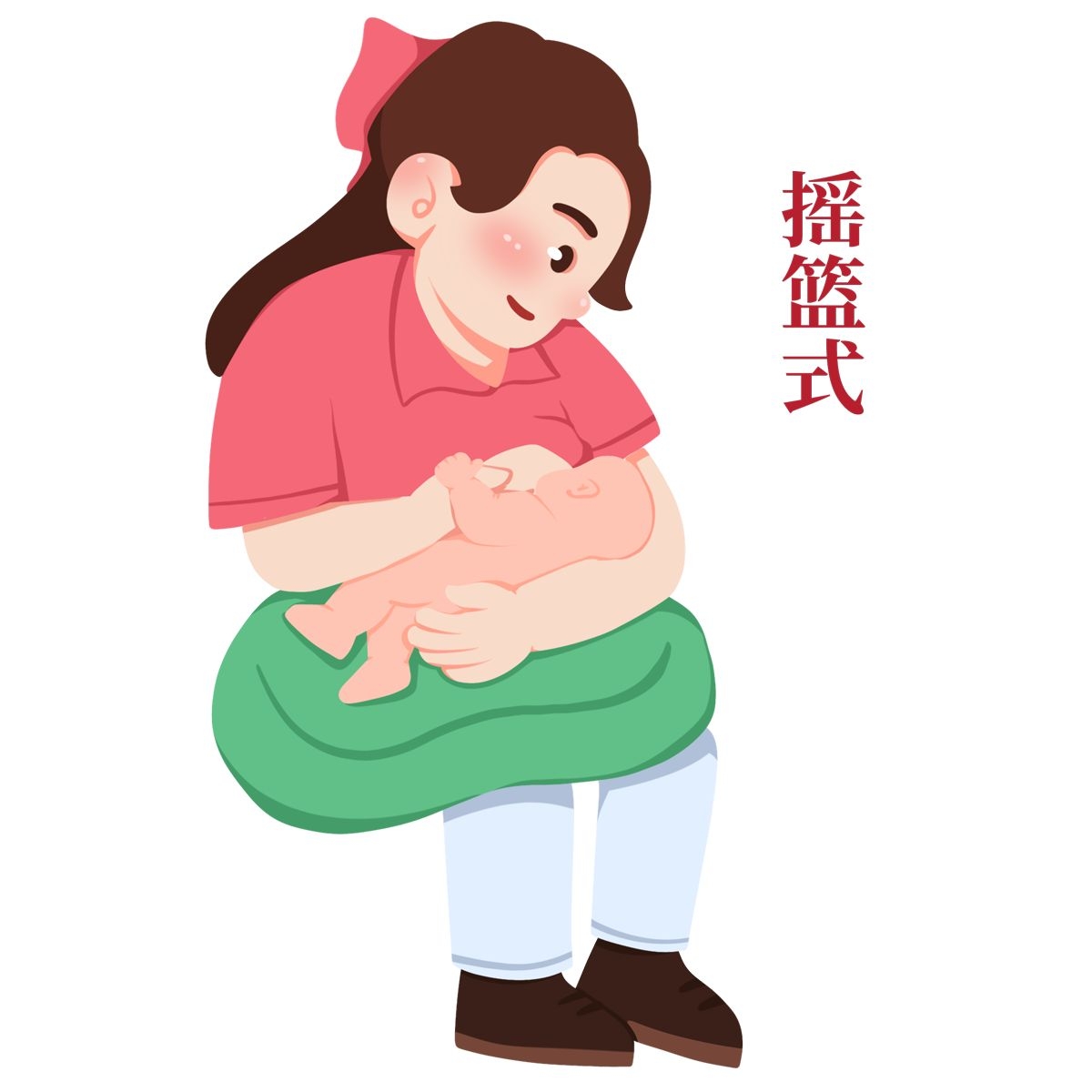 母亲哺乳婴儿喂养插画20