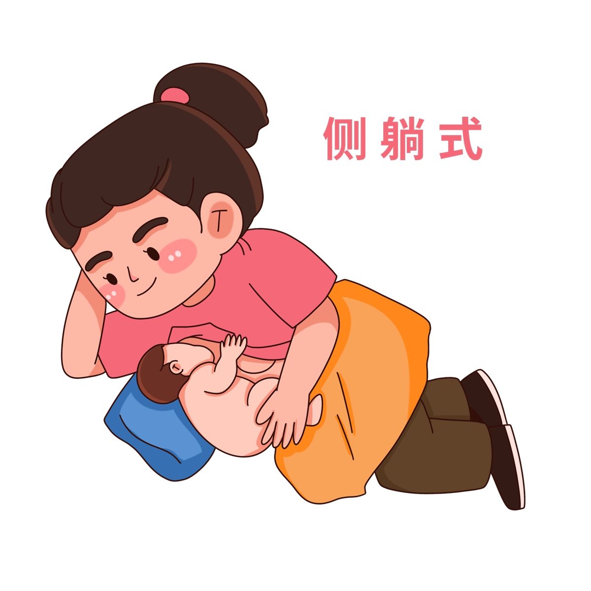 母亲哺乳婴儿喂养插画25