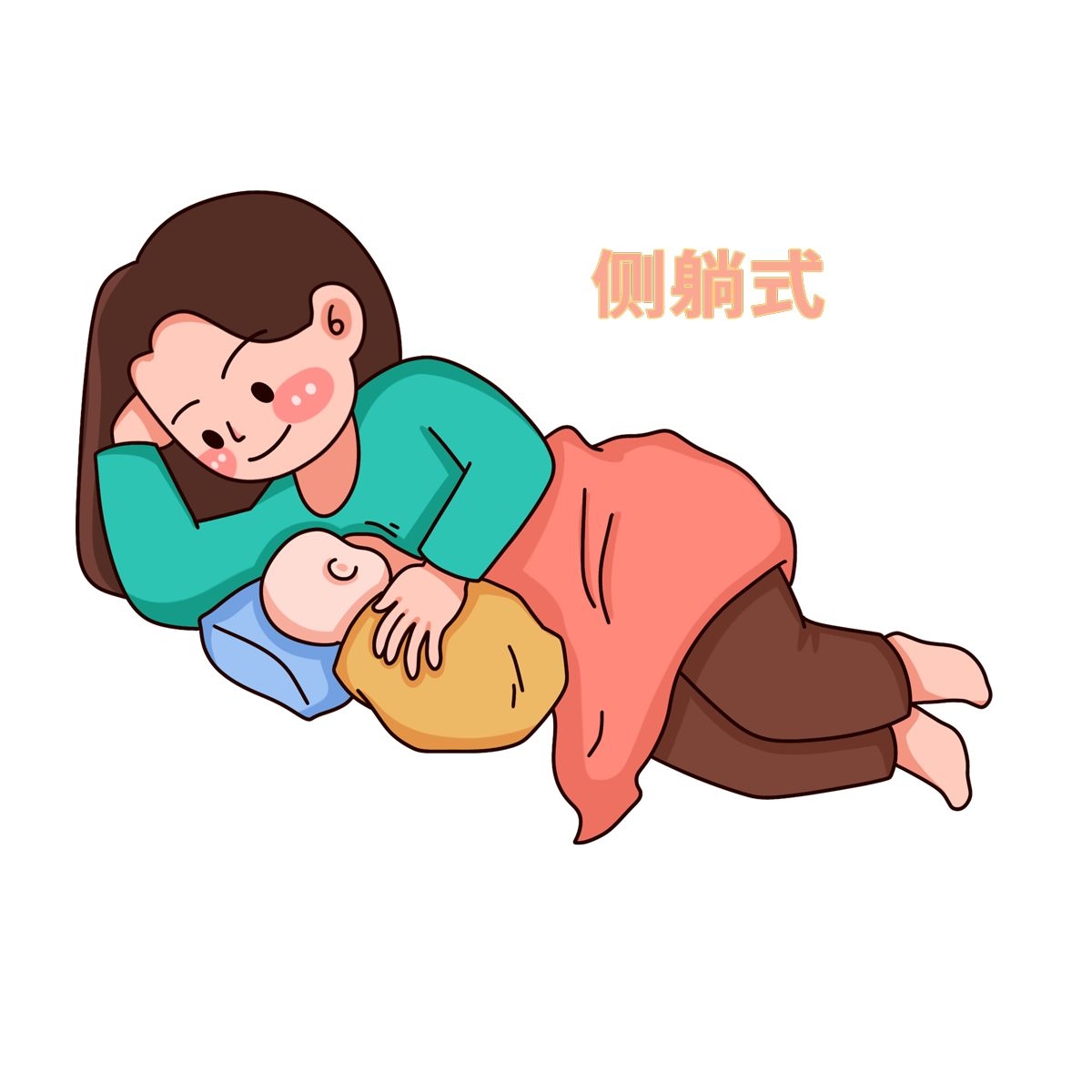 母亲哺乳婴儿喂养插画29