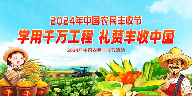 2024年中国农民丰收节展板海报学用千万工程礼赞丰收中国4