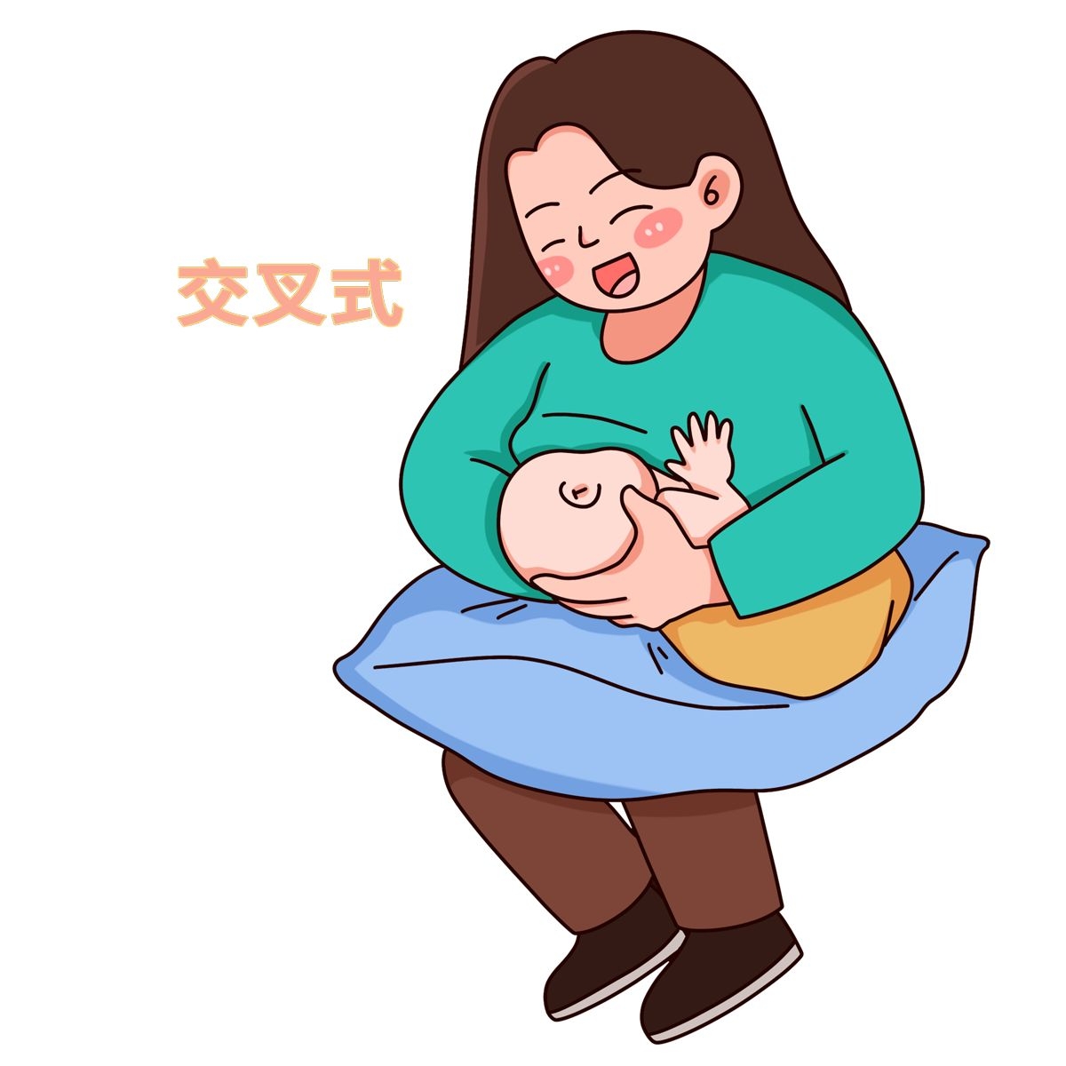 母亲哺乳婴儿喂养插画32