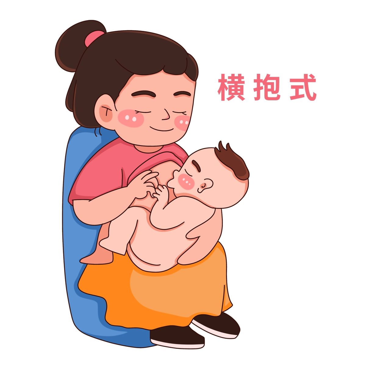 母亲哺乳婴儿喂养插画37