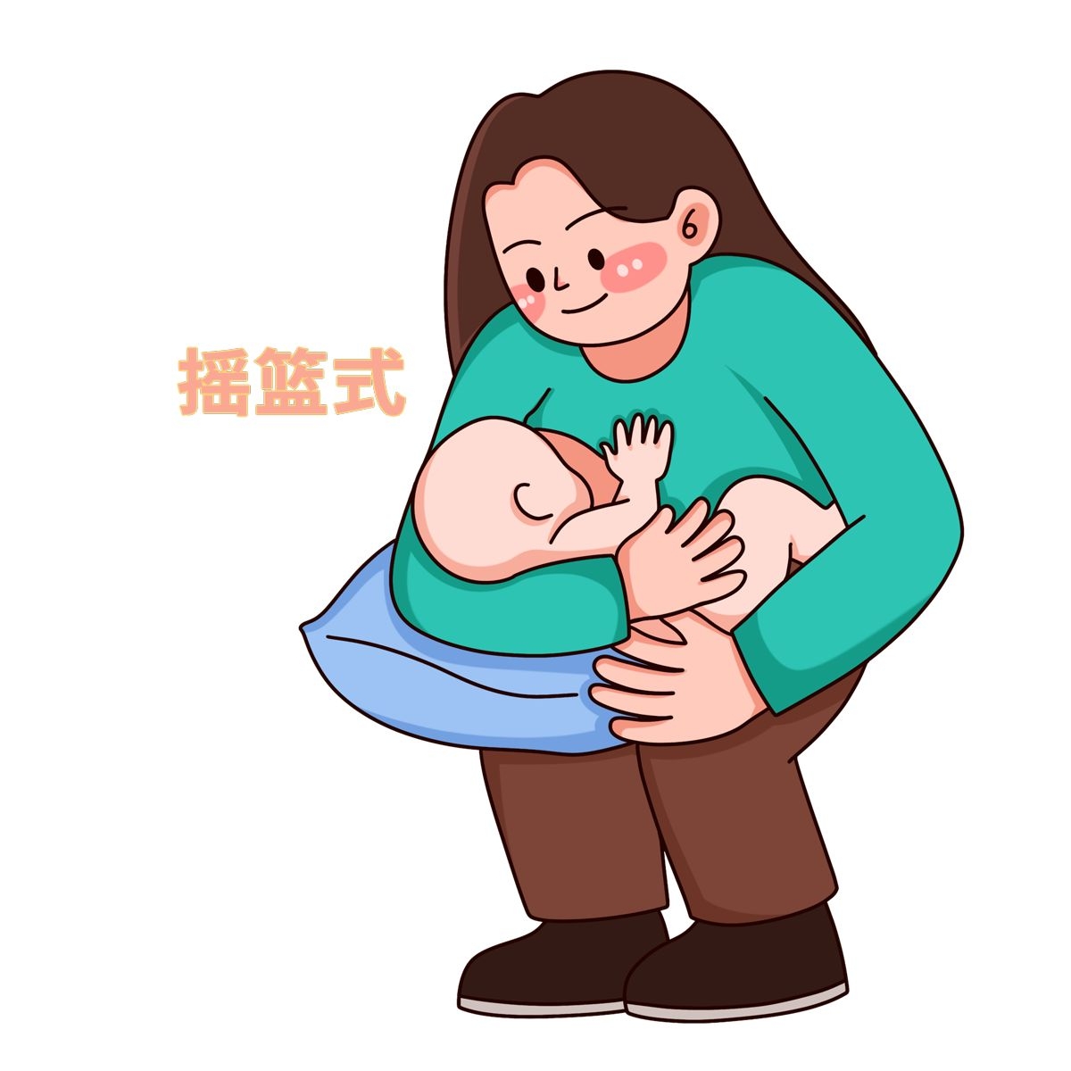 母亲哺乳婴儿喂养插画38