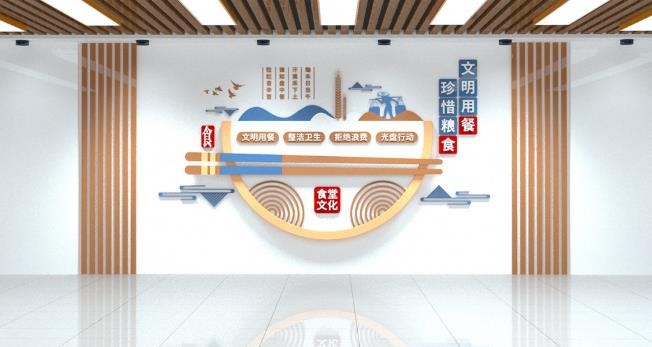 学校校园食堂文明用餐标语文化墙